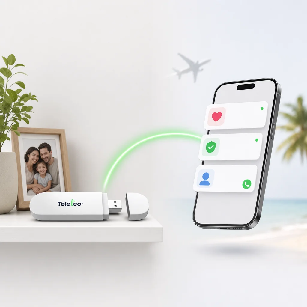 Teleleo modem at home connecting your phone with family, friends, and bank codes wherever you travel